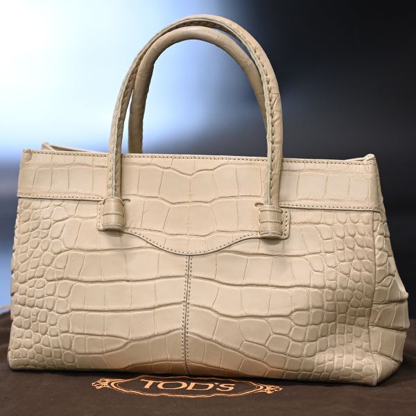 本物 極上品 トッズ 極希少 最高級マットクロコダイルレザー ダブル  