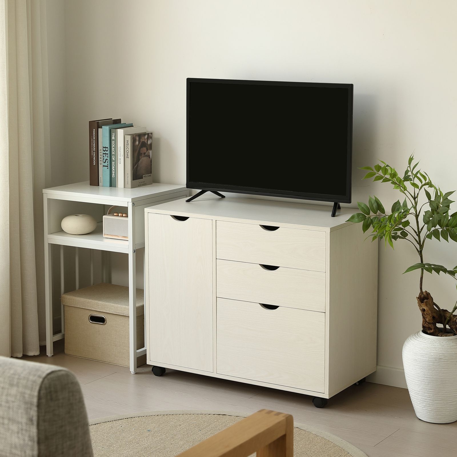 キャビネット幅80 北欧 サイドボード チェスト キャスター付き