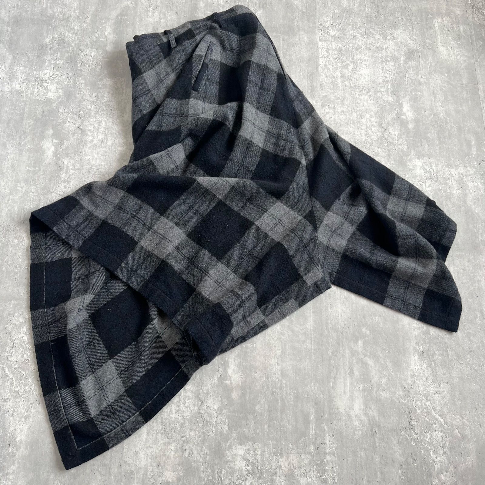 Y's　ワイズ　ヨウジヤマモト　ウール　アンゴラ混　チェックスカートパンツ　美品 Y's ワイズ ヨウジヤマモト アンゴラ混 ウールチェックスカートパンツ