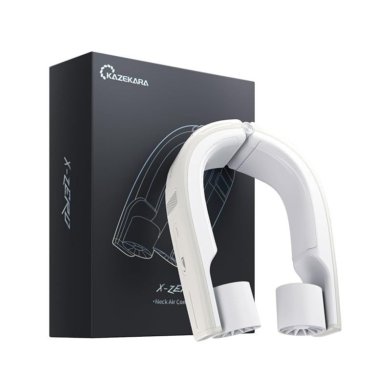 首掛け扇風機 ネッククーラー 冷却プレート　ホワイト 熱中症対策 折り畳み式 夏 楽天市場】【☆1年保証】 ネッククーラー 首掛け扇風機 日本製