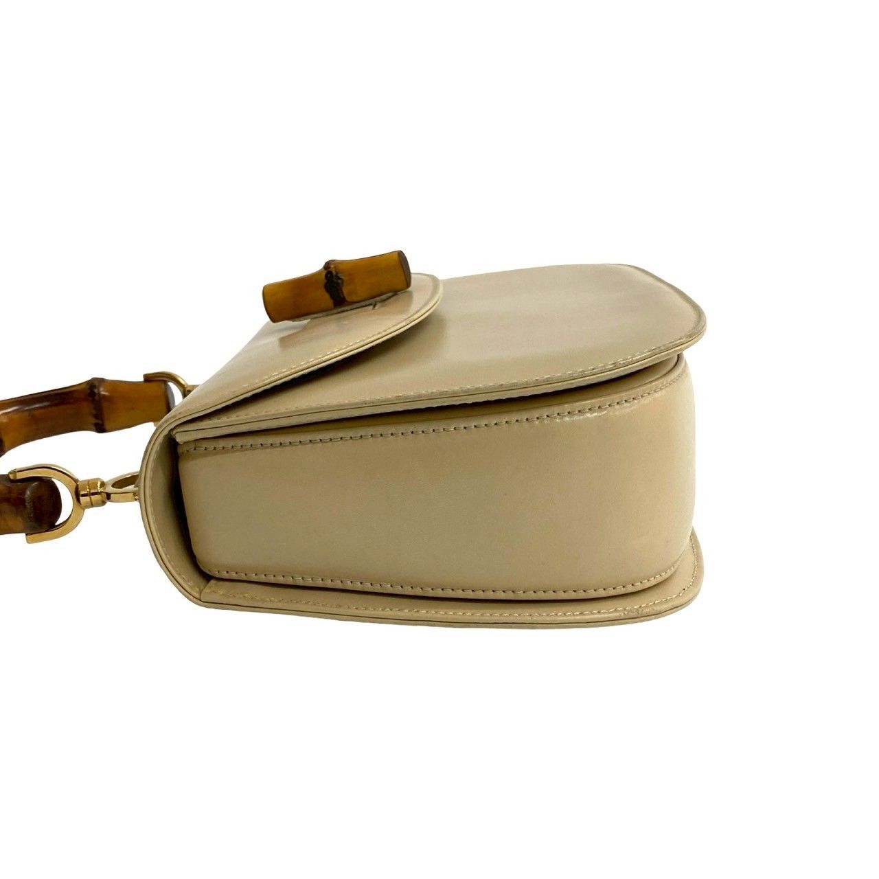 【極美品】グッチバンブーバック　ベージュ希少カラー ほぼ未使用 袋付き GUCCI グッチ オールドグッチ ヴィンテージ