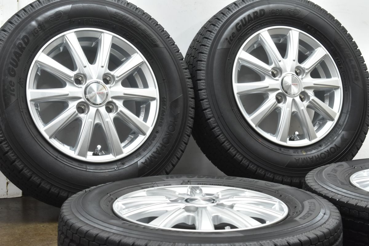 バリ溝 製 Weds ジョーカー 12in 4.00B 42 PCD100 ヨコハマ アイスガード iG91 145 80R12 N-VAN バモス ハイゼット ピクシス