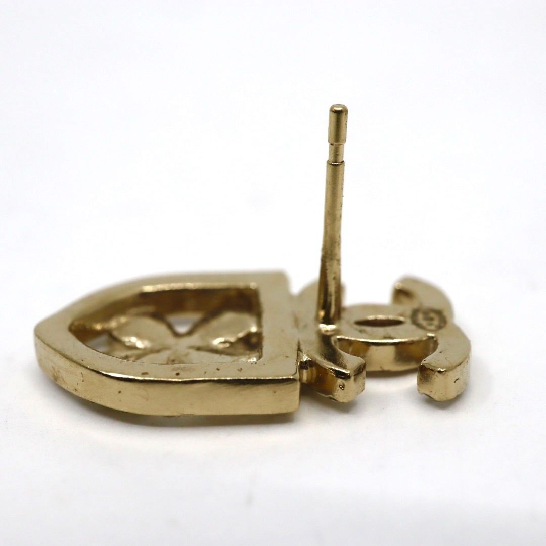 シャネル CHANEL ヴィンテージ ピアス ココマーク クローバー モチーフ ラインストーン ゴールド I6 FORTGASGNV_COM_BR