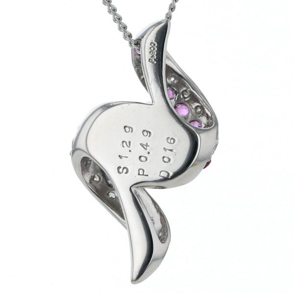 サファイヤ　ダイヤネックレス　Pt850 サファイヤ ダイヤネックレス Pt850 楽天市場】【楠本質店/元住吉