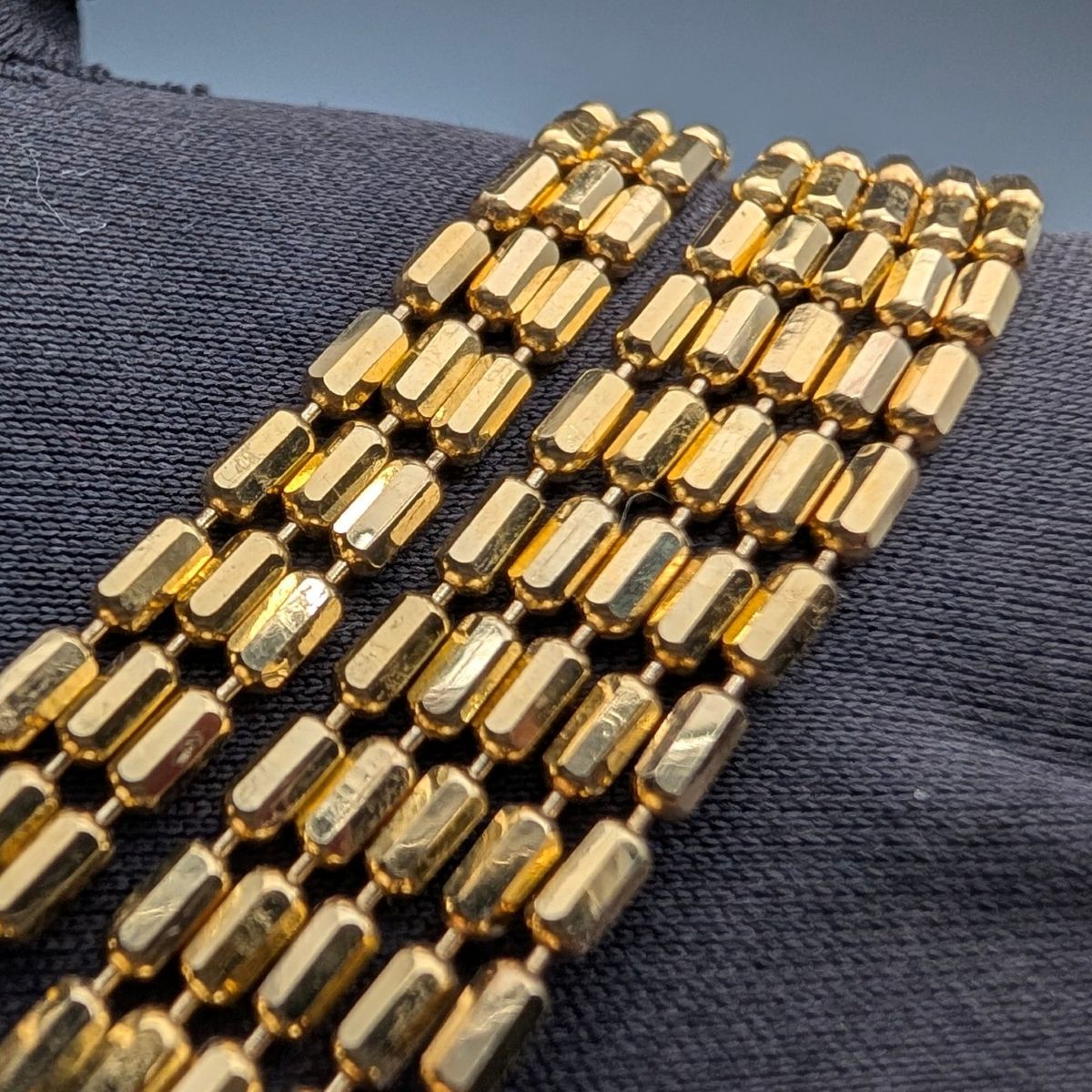 ヴィンテージ 純銀製 ゴールドメッキ ロープ ブレスレット 18g MILOR ITALY