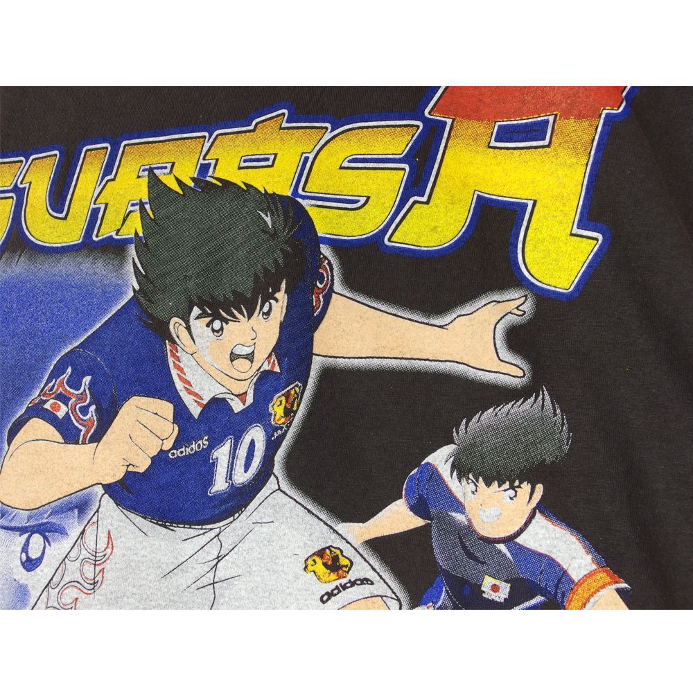 178 キャプテン翼 Tシャツ 古着 美品 チャコール Lサイズ アニメ 半袖 サッカー メンズ レディース ユニセックス captain tubasa 大空翼 キャプ翼 C翼 日向小次郎 若林源三 岬太郎 若島津健 オリー ベンジ オリーブ 漫画 稀少 レア