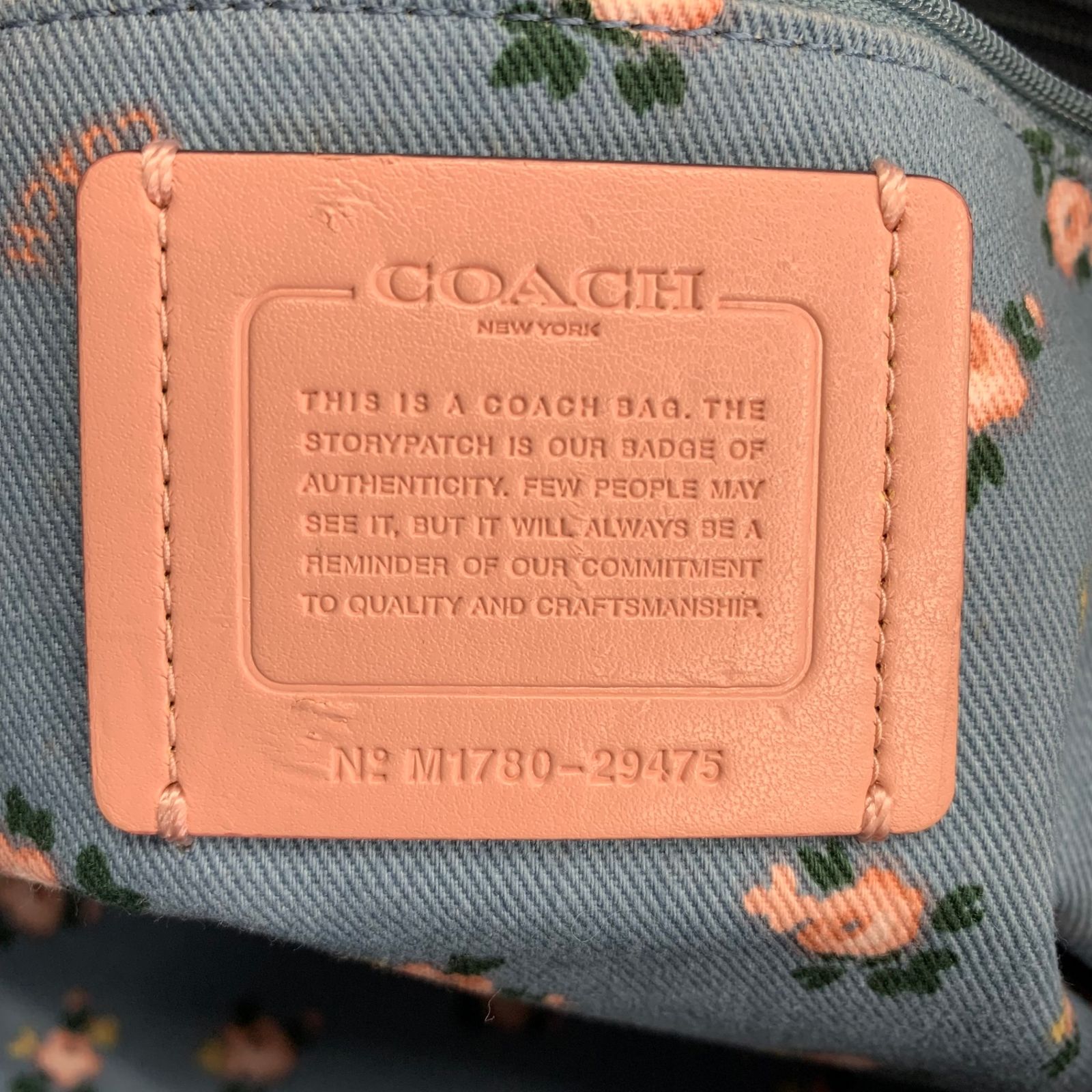 COACH コーチ イーディー 2way 斜め掛け 花柄 ネイビー デニム バッグ 