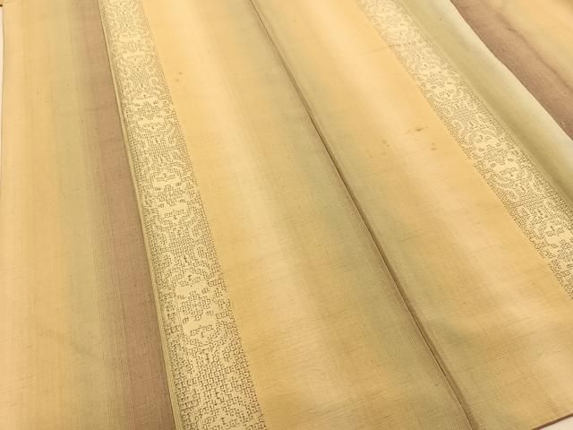 平和屋着物○結城紬 奥順 はたおり娘 80亀甲 飛び亀甲 更紗花唐草間道  