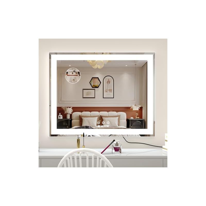 ★BEAUTME 化粧鏡 女優ミラー 卓上 3色モード 調整 ホワイト 鏡 BEAUTME 女優ミラー 卓上鏡 化粧 売れ筋 led ハリウッドミラー 三色