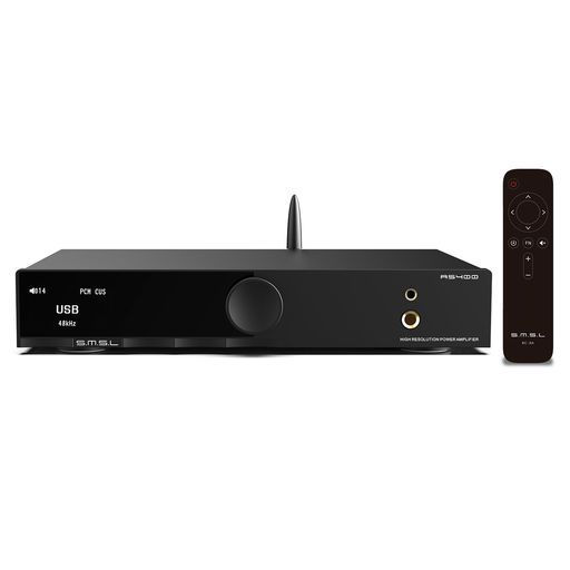 SMSLAS400165Wx2パワーアンプ-MQADAC-ヘッドホンアンプ一体型アンプICMA5332MS-DACICCS43131搭載2.1ch超低音信号出力デジタルステレオオーディオ