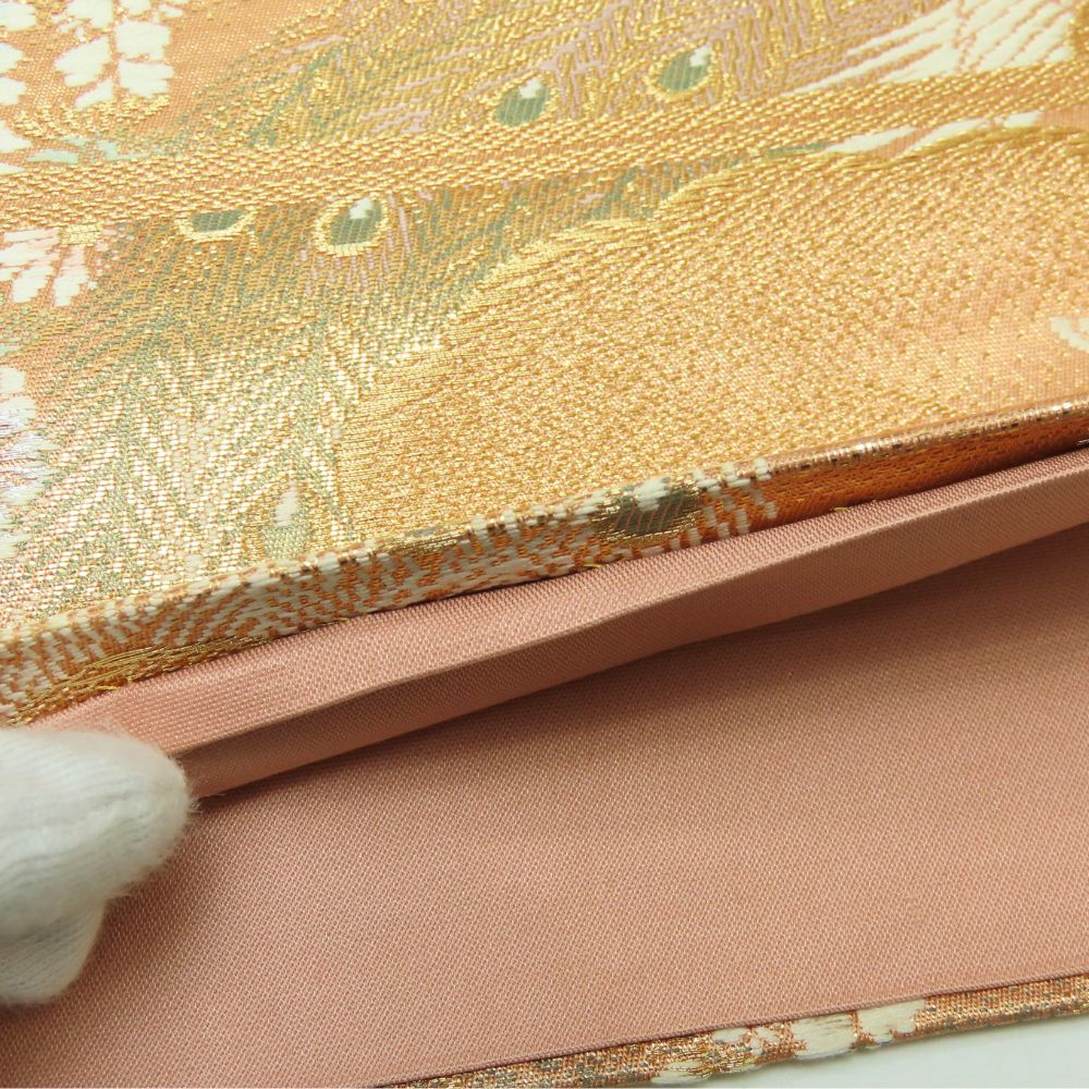 公式通販店舗! 袋帯 光沢あり 正絹 金銀糸除く ピンク系 ゴールド マルチ ホワイト 六通柄 吉祥模様 フォーマル 和装 呉服 和服 きもの レディース 女性 最新版