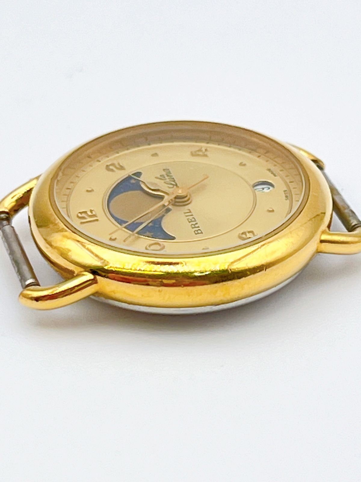 BREIL/ブレイル　LA LUNA/ラルーナ　Moon Fase　ムーンフェイズ　メンズ腕時計　クォーツ　ゴールド 　ヴィンテージ　アンティーク　8101　SH298 BREIL/ブレイル LA LUNA/ラルーナ Moon Fase ムーンフェイズ メンズ