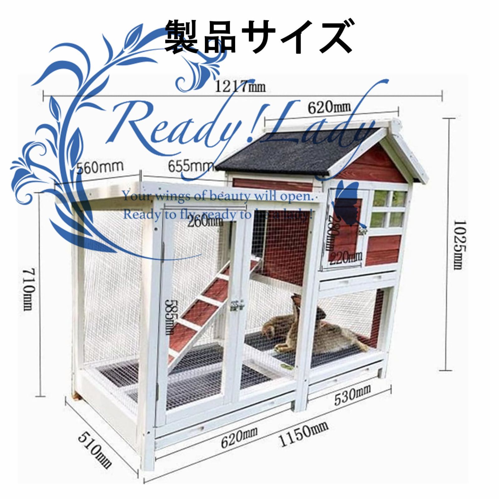 屋外ウサギケージ木製鶏小屋 ウサギケージ うさぎケージ ウサギ小屋 うさぎ小屋 ラビットケージ屋外二層木製チキン小屋 アパートメント フラット換気ドアと取り外し可能なトレイ付き  - メルカリ