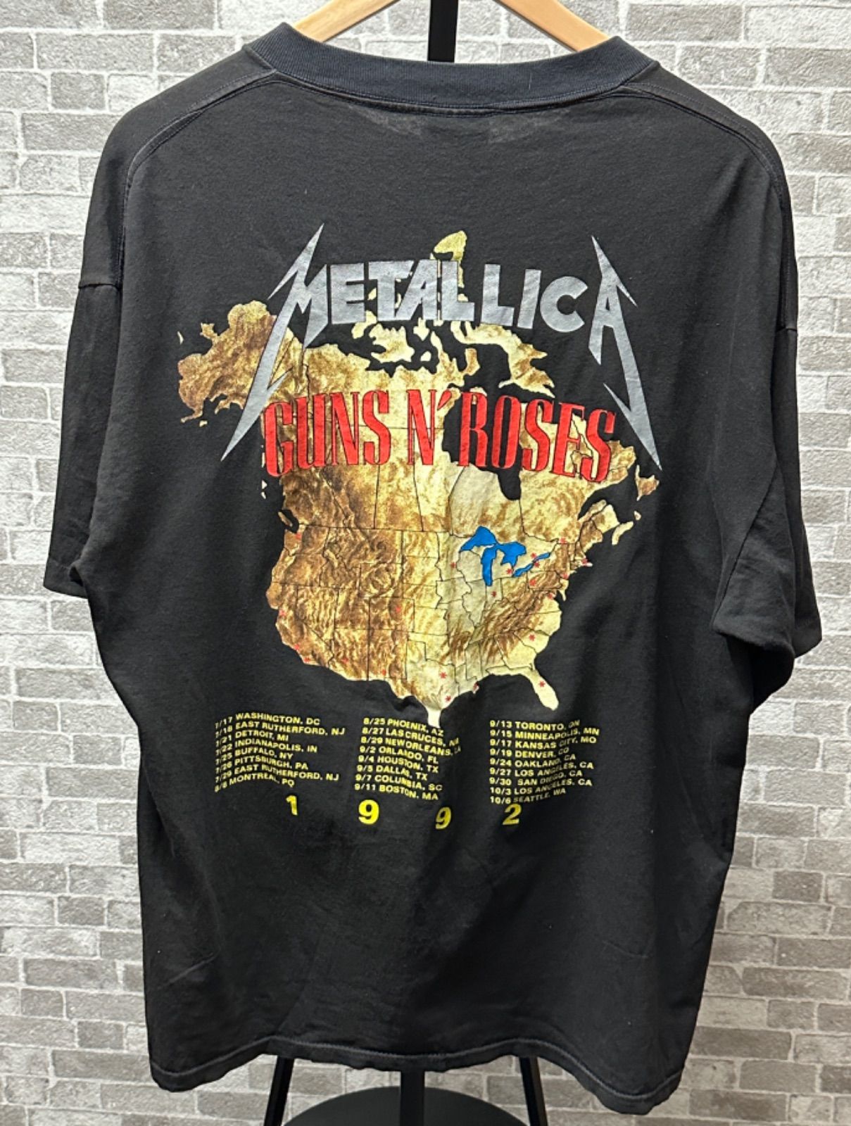 Metallica guns n' roses tシャツ XL 黒 - トップス