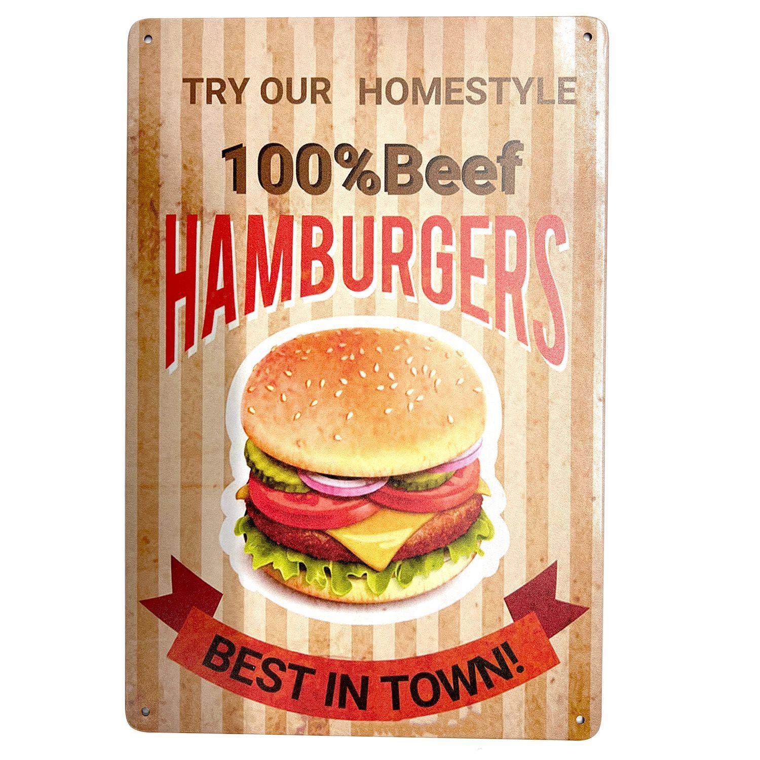 ハンバーガー アメリカン雑貨 ブリキ看板 アメリカ雑貨 アメカジ