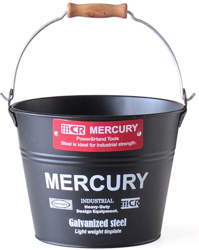 在庫 マットブラック 薪入れ アウトドア キャンプ 5L ME048127 スモール ブリキ 収納 掃除 バケツ インテリア マーキュリー