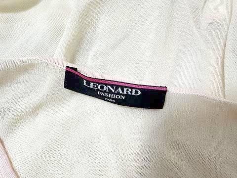 LEONARD - 【中古】LEONARD レオナール トップス カーディガン クリーム 日本製 LLサイズ＿S10＿s-0082-r10 中古】LEONARD レオナール トップス カーディガン クリーム 日本