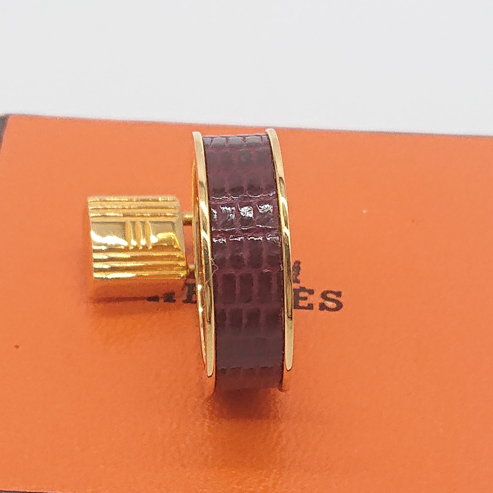 極美品】HERMES エルメス ケリー リザード スカーフリング ゴールド 箱