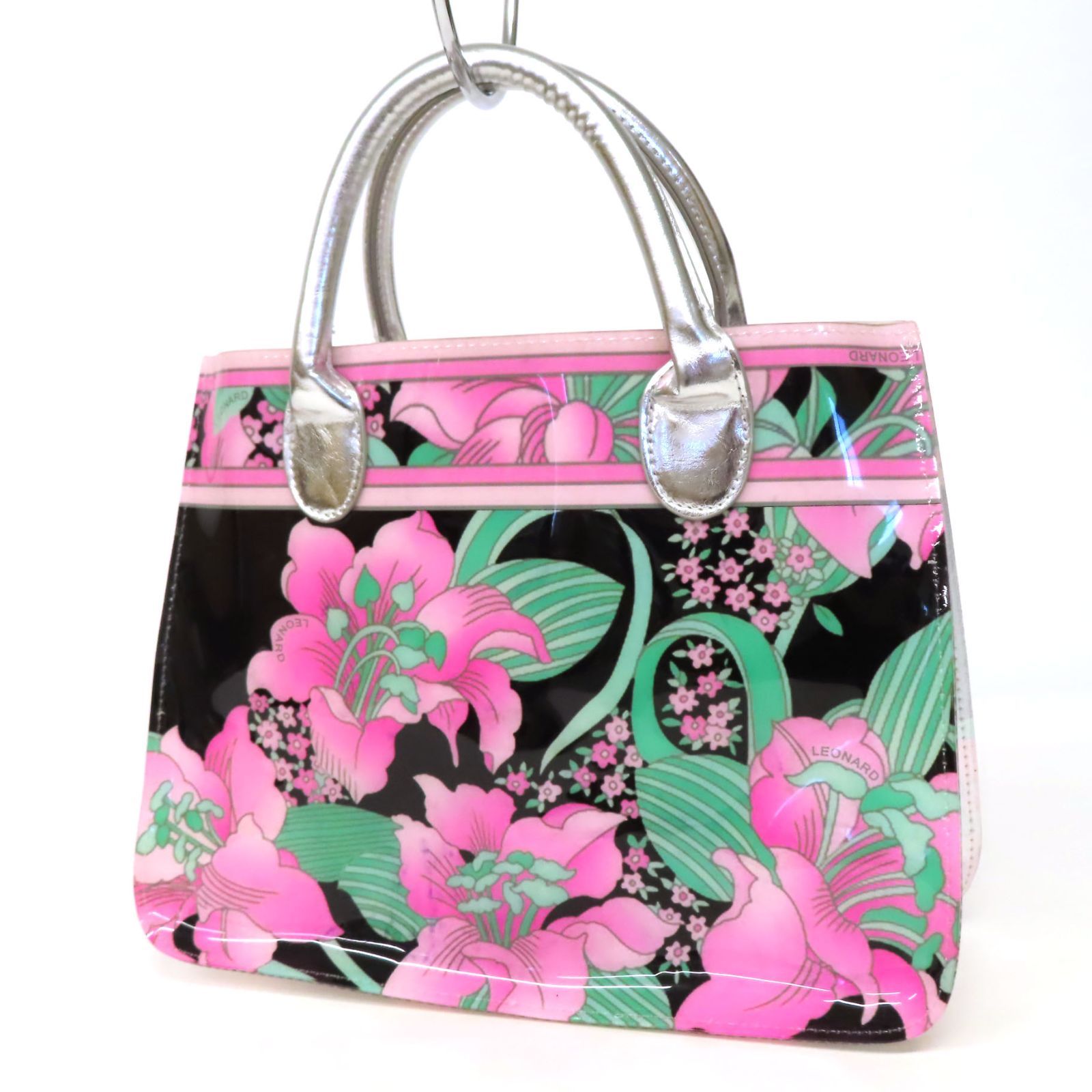 【希少】レオナール　フラワープリント 2WAY ハンドバッグ ショルダー A4 LEONARD SPORT 新品同様 レオナールスポーツ フラワープリント