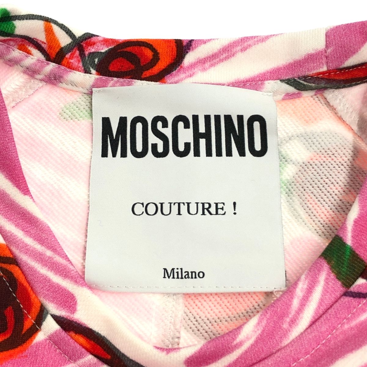 Moschino モスキーノ ワンピース 花柄 総柄 トップス シャツ MOSCHINO モスキーノ 花柄 スウェット ワンピース サイズ:42