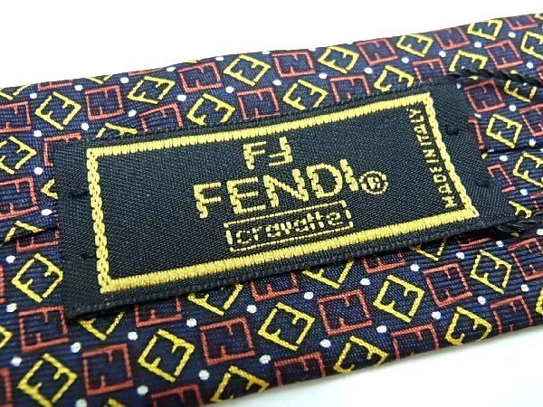 □新品□未使用□ FENDI フェンディ ズッカ柄 シルク100% ネクタイ