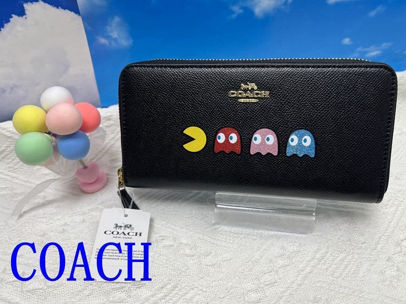 コーチ COACH財布 長財布 アコーディオン ジップアラウンド パックマン レザー  ブラック   プレゼント ギフト 贈り物 財布 メンズ 長財布 レディース 新品未使用 A334 A212 F73397 13