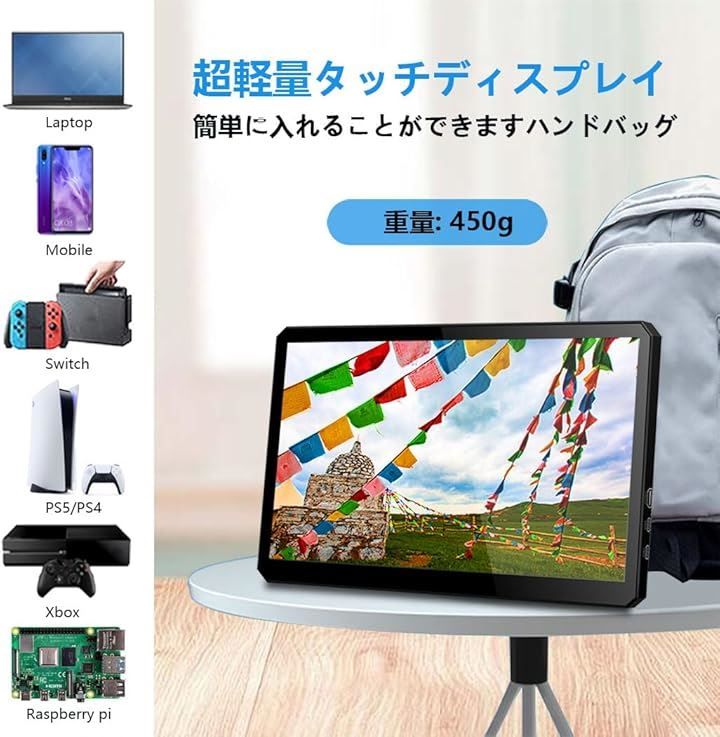 Cuview モバイルモニター タッチ 10.8インチFHD 1920x1080 2025年8月