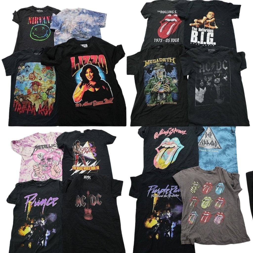 ローリング・ストーンズ ニルヴァーナ Tシャツ 半袖 古着卸 まとめ売り 音楽・バンド 半袖Tシャツ 16枚セット