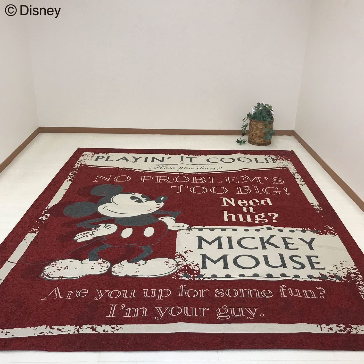 大島屋 ラグ ディズニー ミッキーマウス シェニール 約 200×240cm クラシック レッド MARWIL-DEMENAGEMENTS_CH