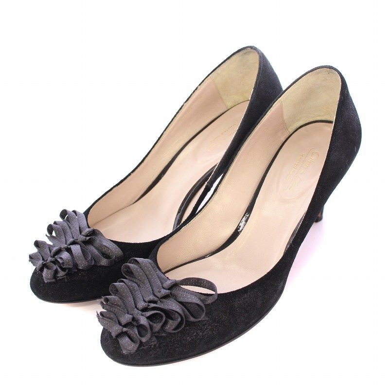 Odette e Olive スエード パンプス ODETTE E ODILE パンプス ソフトVカット フラット15