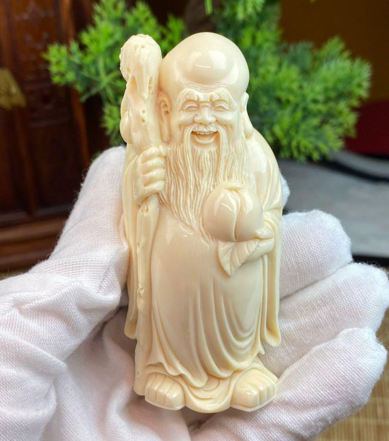 天然マンモス牙美しい手作り彫刻　3寿星公　置物 天然マンモス牙美しい手作り彫刻 3寿星公 置物 - メルカリ