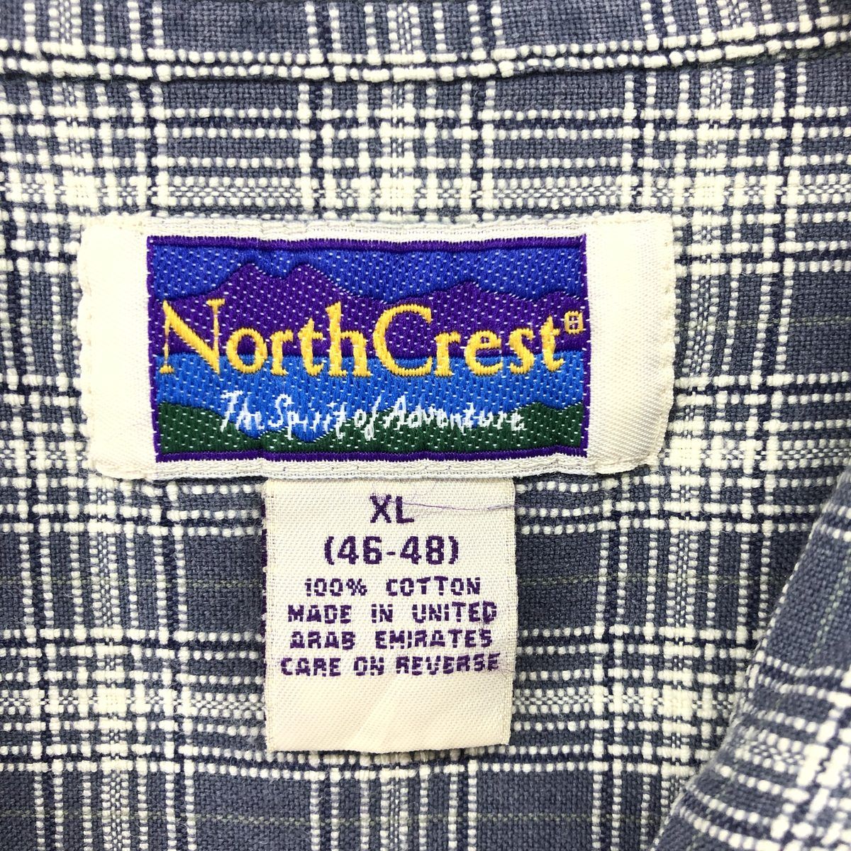 古着 NORTH CREST フルジップ 半袖 コットン チェックシャツ ボックス 