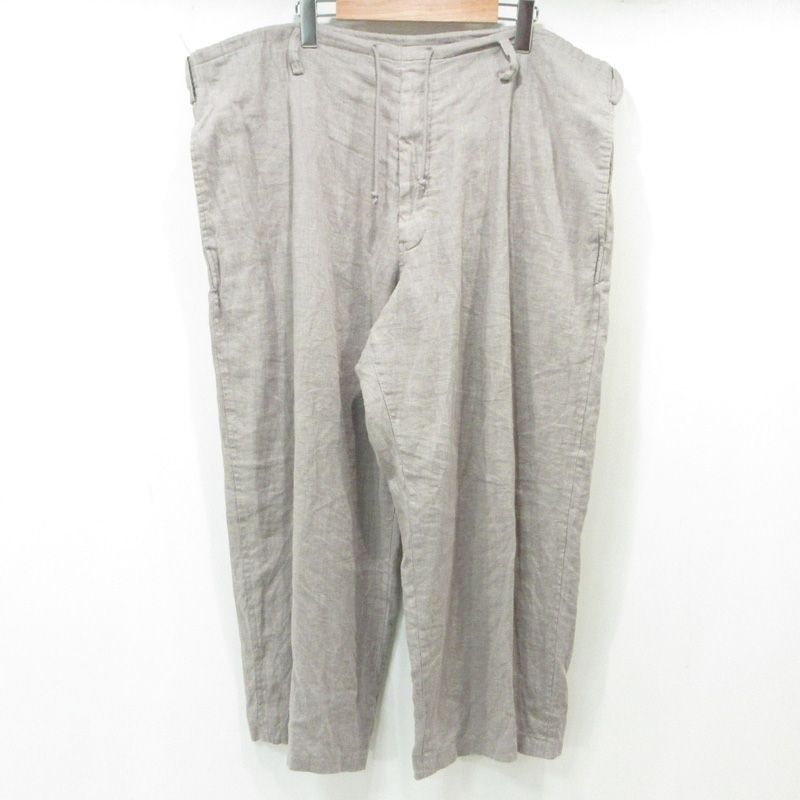 三重本店 Yohji Yamamoto | ヨウジヤマモト POUR HOMME プールオム リネンイージーパンツ HZ-P31-335 ベージュ系 グレージュ カーキ サイズ 3 108
