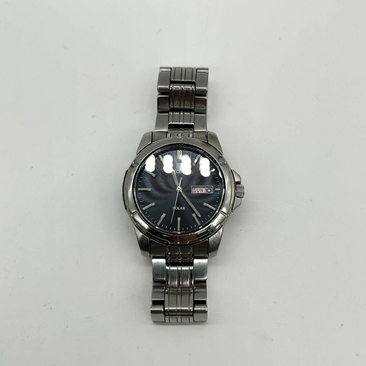 seiko セイコー ソーラー メンズ腕時計 黒文字盤 V158-0AD0 稼働品 G2 - メルカリ