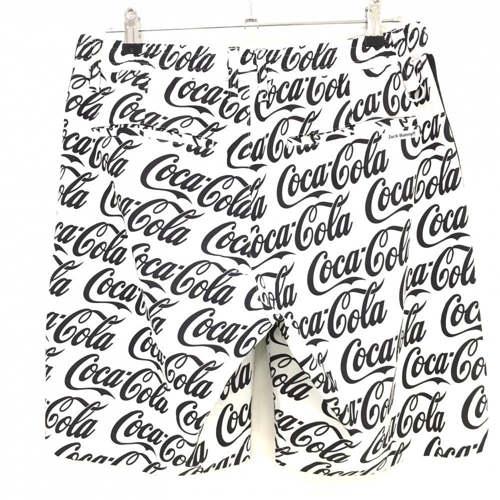 ジャックバニー × コカコーラ　ゴルフ　ハーフパンツ　ロゴ総柄　白黒　サイズ6 ジャックバニー × コカコーラ ゴルフ ハーフパンツ ロゴ総柄
