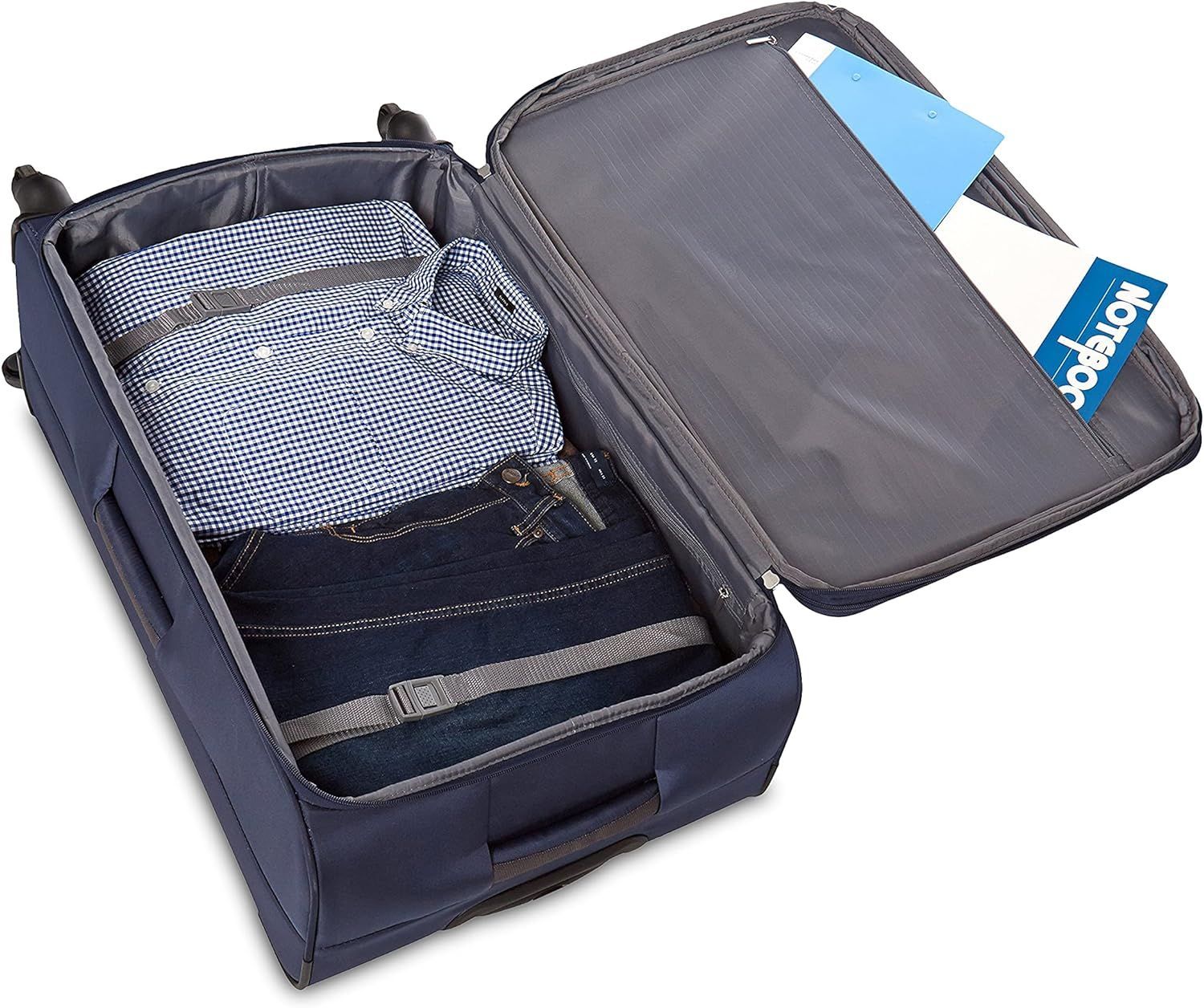 Amazonベーシック ポリカーボネート ソフト スーツケース ブルー 31L 