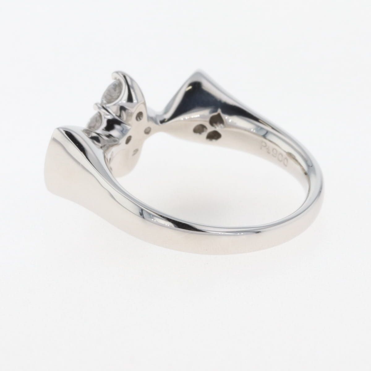 Pt900 ハンドメイド リング 12号 メレダイヤ デザインリング 12号 Pt900
