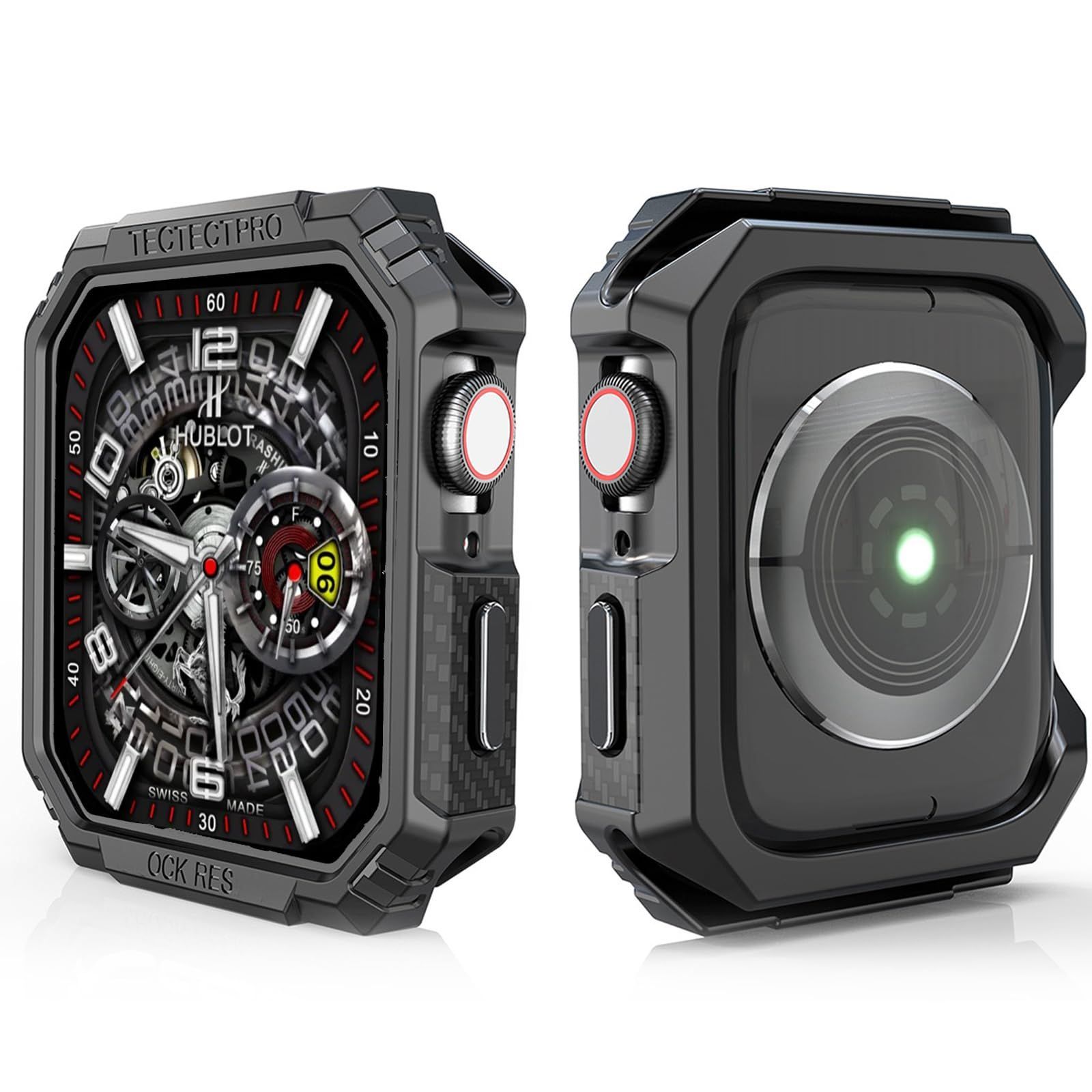 【新着商品】アップルウォッチ TPU 保護ケース Series 44mm SE 2/SE/6/5/4 ケース 対応「メカニカルさ」カーボンろう付けパターン TPU素材 落下 Watch 衝撃 吸収 Apple すり傷 防止 耐衝撃 BUITFOU 米軍 MIL