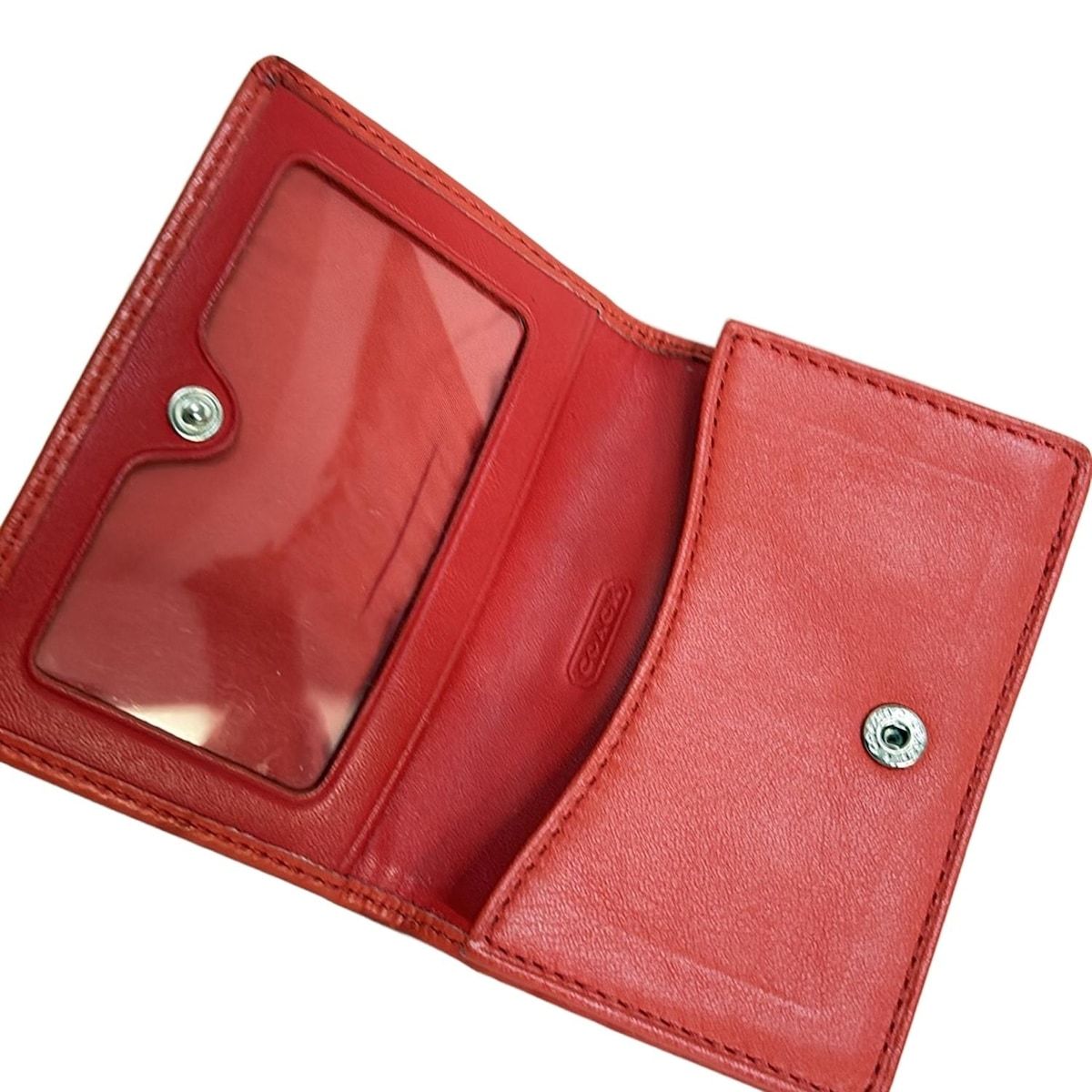COACH コーチ☆シグネチャー コンパクト 二つ折り財布 レッド ブラウン COACH シグネチャー レッド 二つ折り COACH コーチ 二つ折り財布
