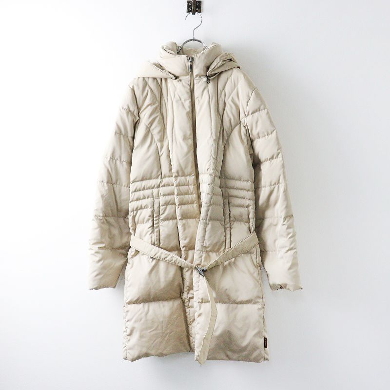 茶タグ モンクレール MONCLER フーデッド ロング ダウンコート 1/ベージュ 羽織り アウター フード アウター【2400014045765】