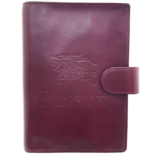 バーバリー ロンドン 手帳カバー レザー 革 ボルドー系 BURBERRY OF LONDON Burberrys バーバリーズ アジェンダ システム手帳カバー ダイアリー アドレス帳 メモ帳 ノート 文具 6穴式 ブランド小物
