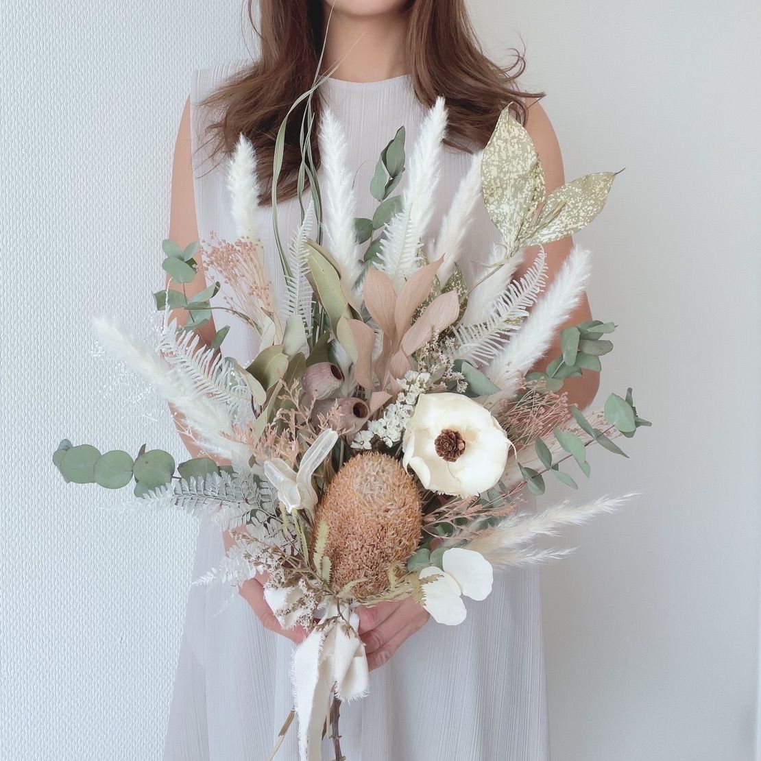 バンクシア&ココフラワーnaturalくすみpink bouquet