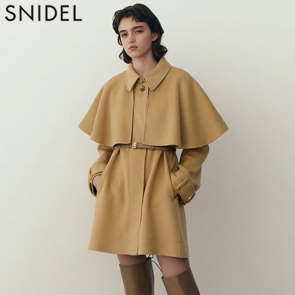 SNIDEL ファー付きミドルケープコート しあがる SNIDEL ファー付きミドルケープコート しあがる