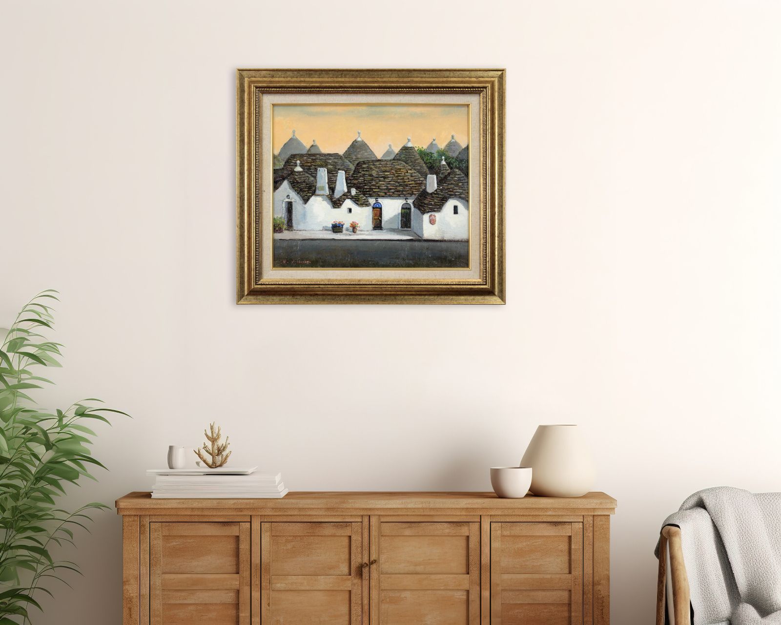 吉本哲 「アルベロベッロ黄昏」 油絵・油彩画 絵画 吉本哲 「アルベロベッロ黄昏」 油絵・油彩画 絵画