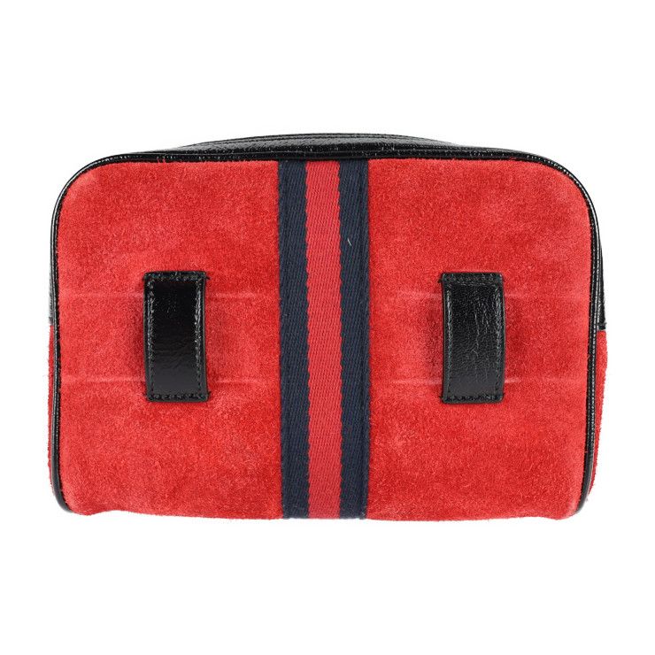 GUCCI グッチ ウエストバッグ 517076 スウェード レザー レッド