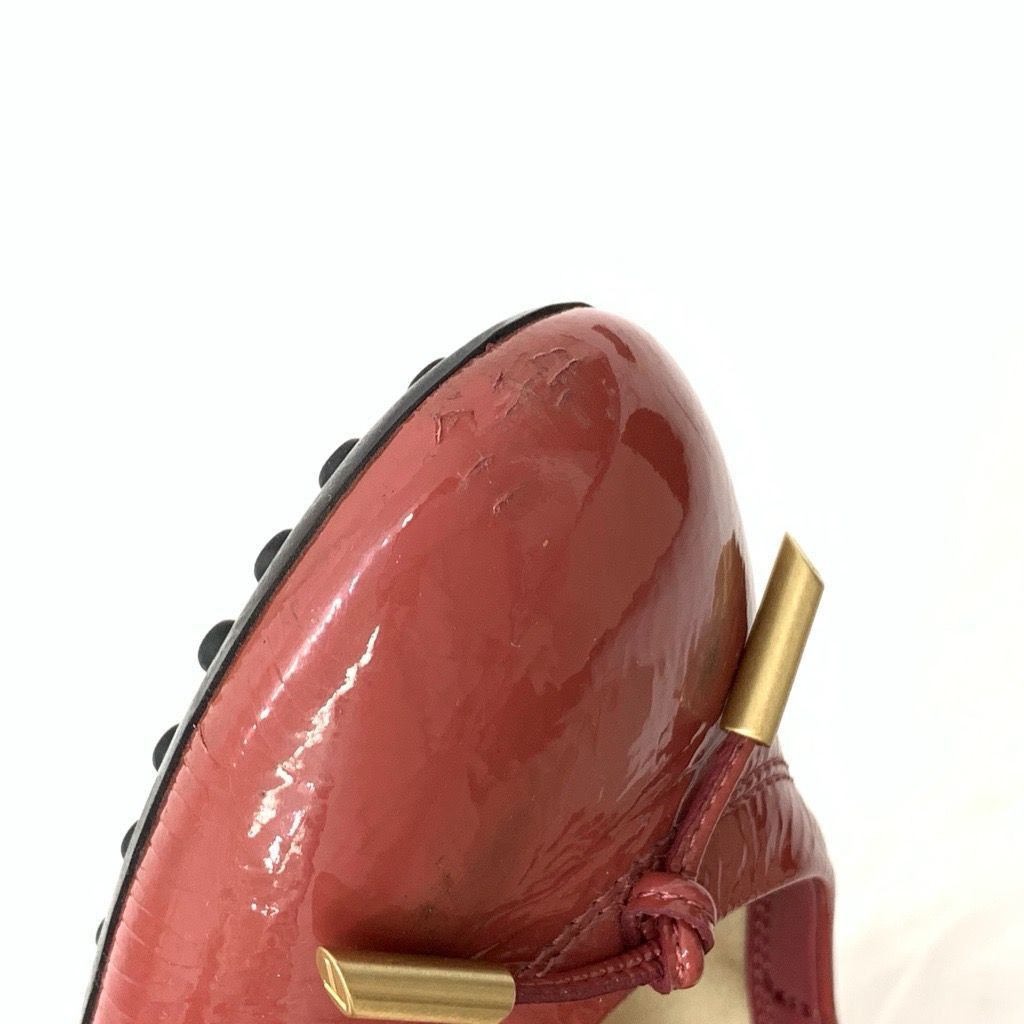 【美品】✨TOD'S トッズ フラットシューズ バレエ エナメル 赤 TOD'S トッズ エナメル バレエ シューズ パンプス レッド 37