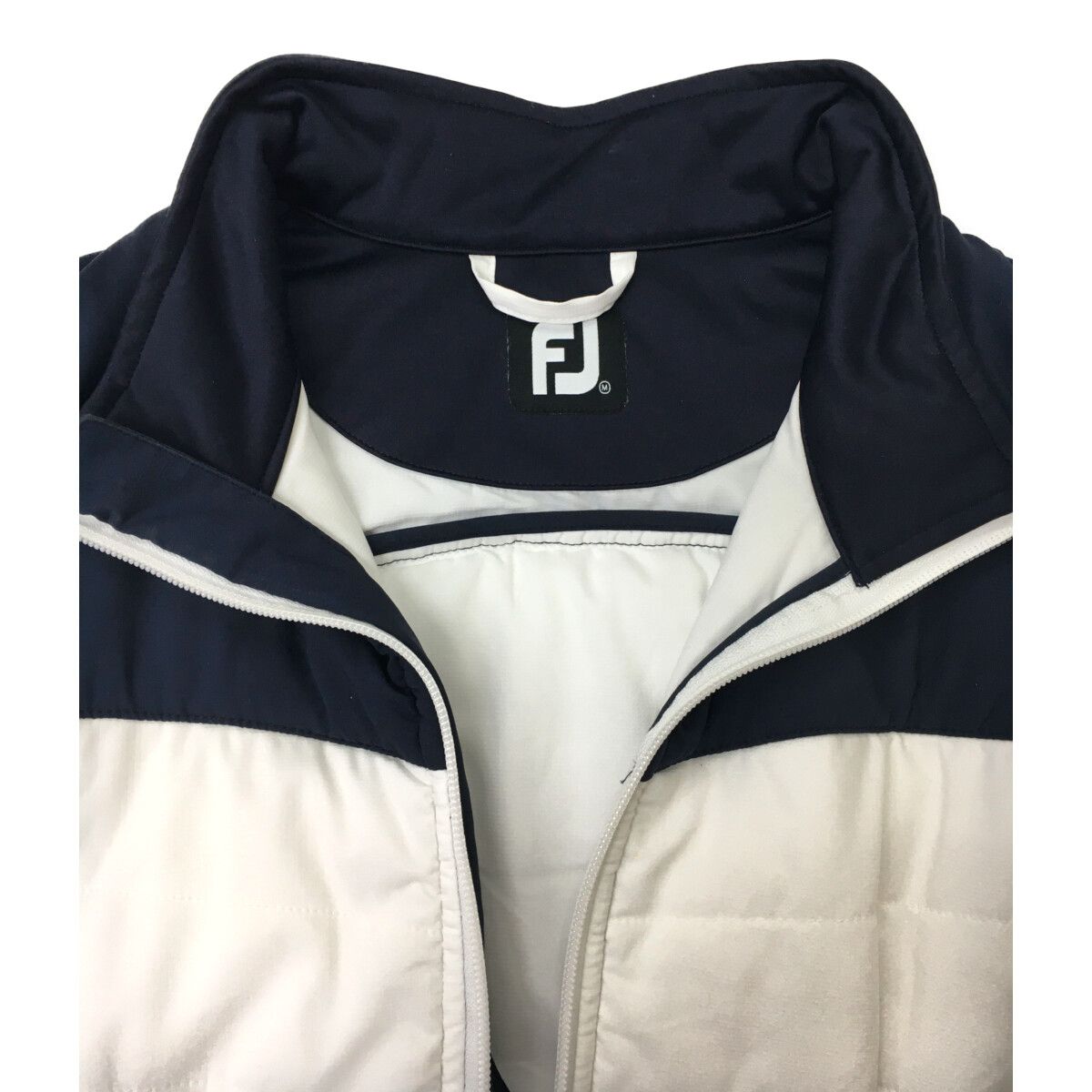 FootJoy - coco 中古 フットジョイ FootJoy メンズ ブルゾン M 白×紺 ホワイト×ネイビー 中綿 ダブルジップ 中古 メンズ フットジョイ FootJoy ブルゾン M 白×紺 ホワイト
