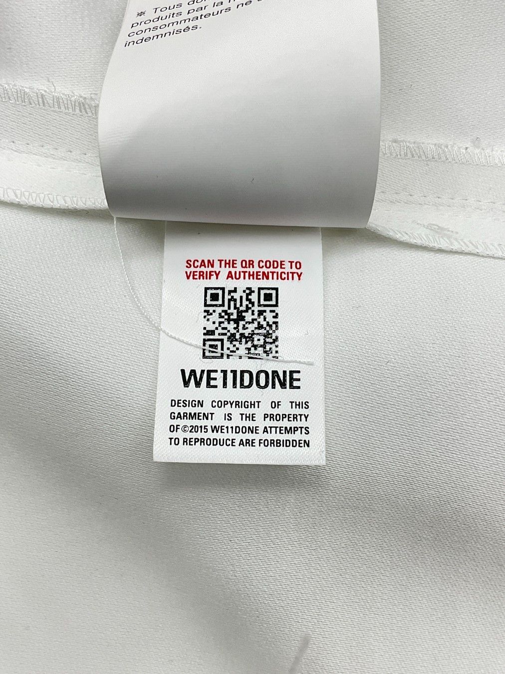 未使用 WE11DONE S ホワイト スリーブレスオーバーサイズトップス　ベルト付き 未使用 WE11DONE S ホワイト スリーブレスオーバーサイズ