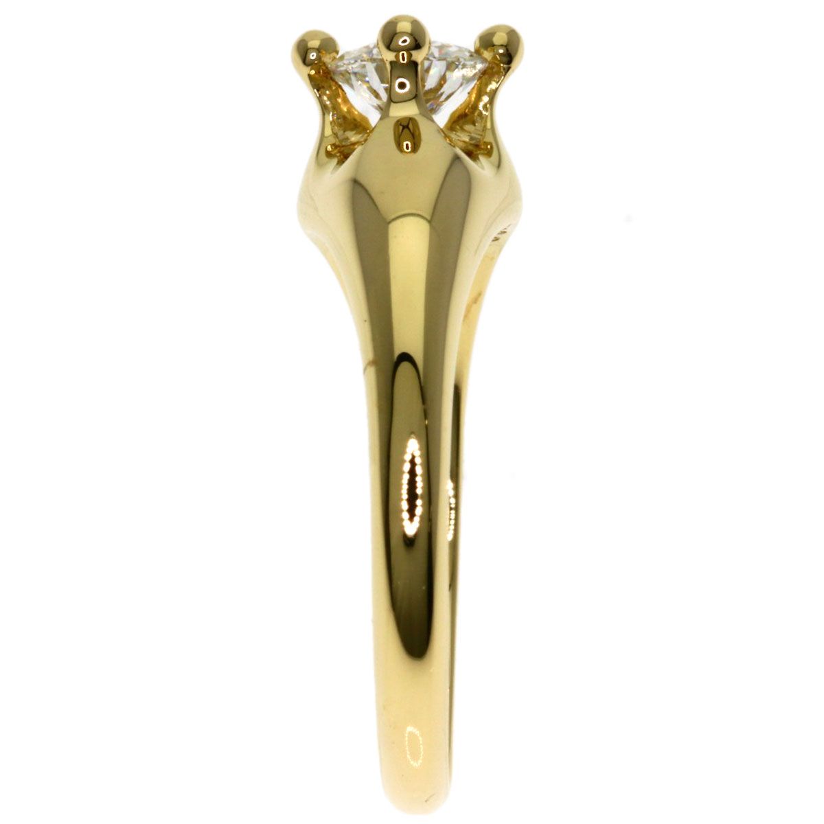 送料無料! BVLGARI ブルガリ コロナ ソリテール ダイヤモンド リング 指輪 K18YG レディース