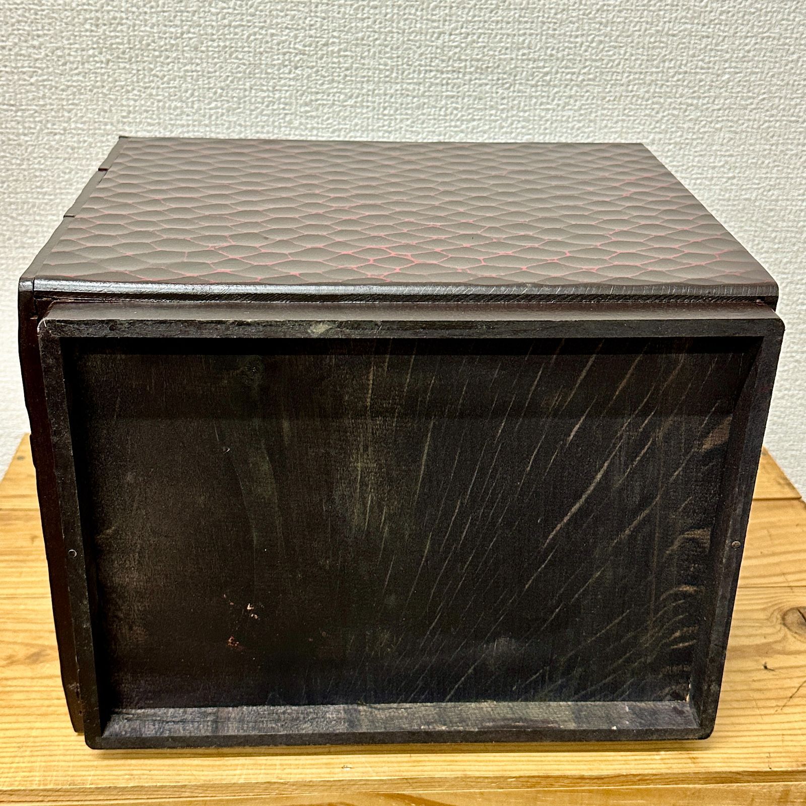 鎌倉彫 便箋入れ 小引出し 牡丹 三段 昭和レトロ 伝統工芸品